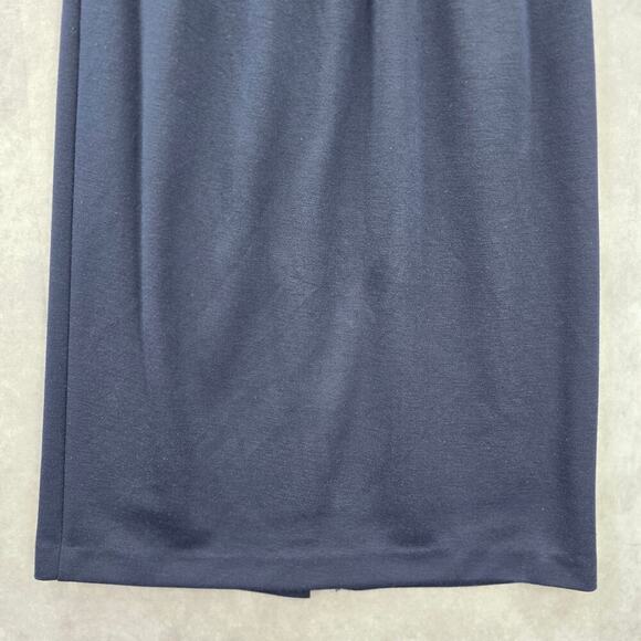 Leslie Fay Blue Knee Length Slit Stretch Executive Skirt Plus 14 - Picture 4 of 6